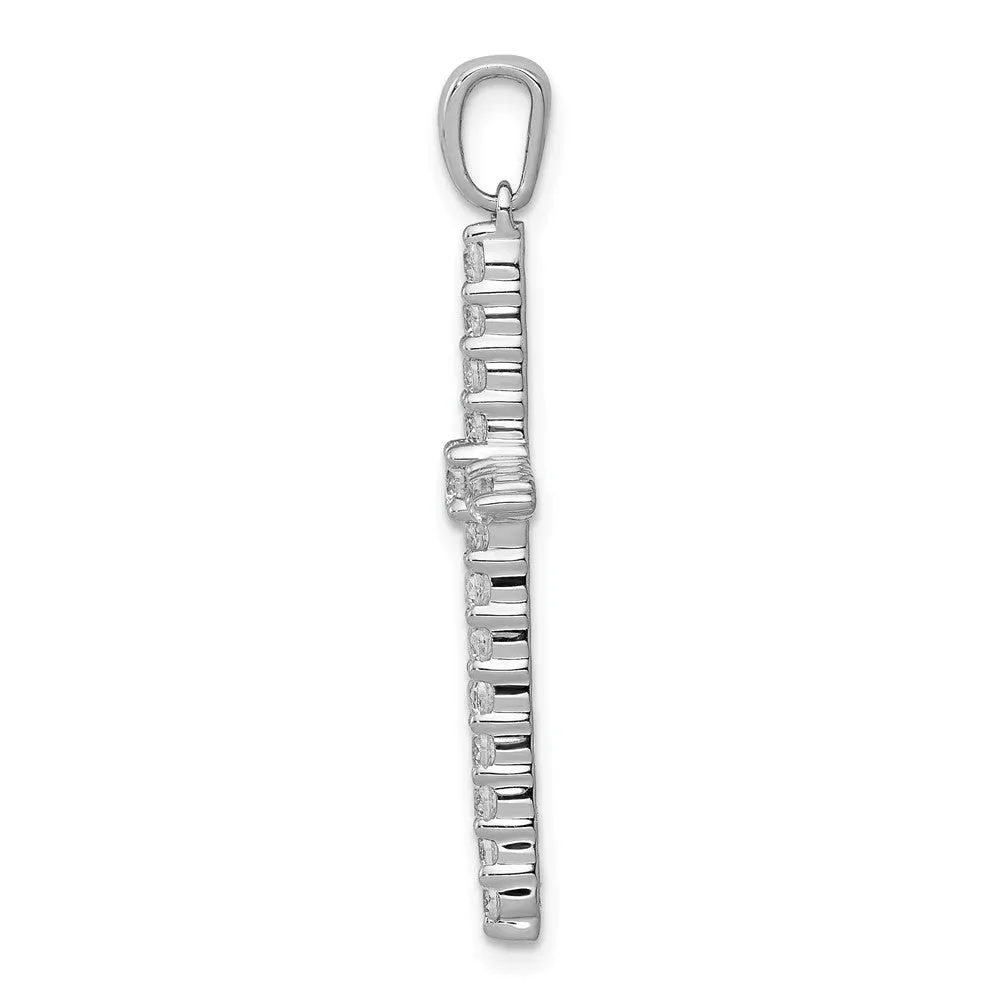 14K White Gold Lab Grown Diamond Cross Pendant (0.5ct, VS, G-H)