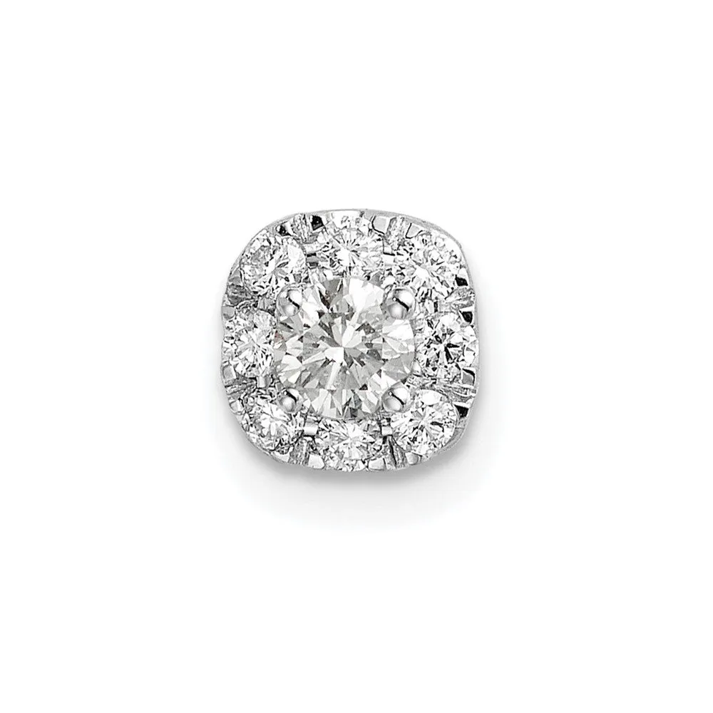 14K White Gold Lab Grown Diamond Cushion Halo Pendant (0.25ct, VS, G-H)