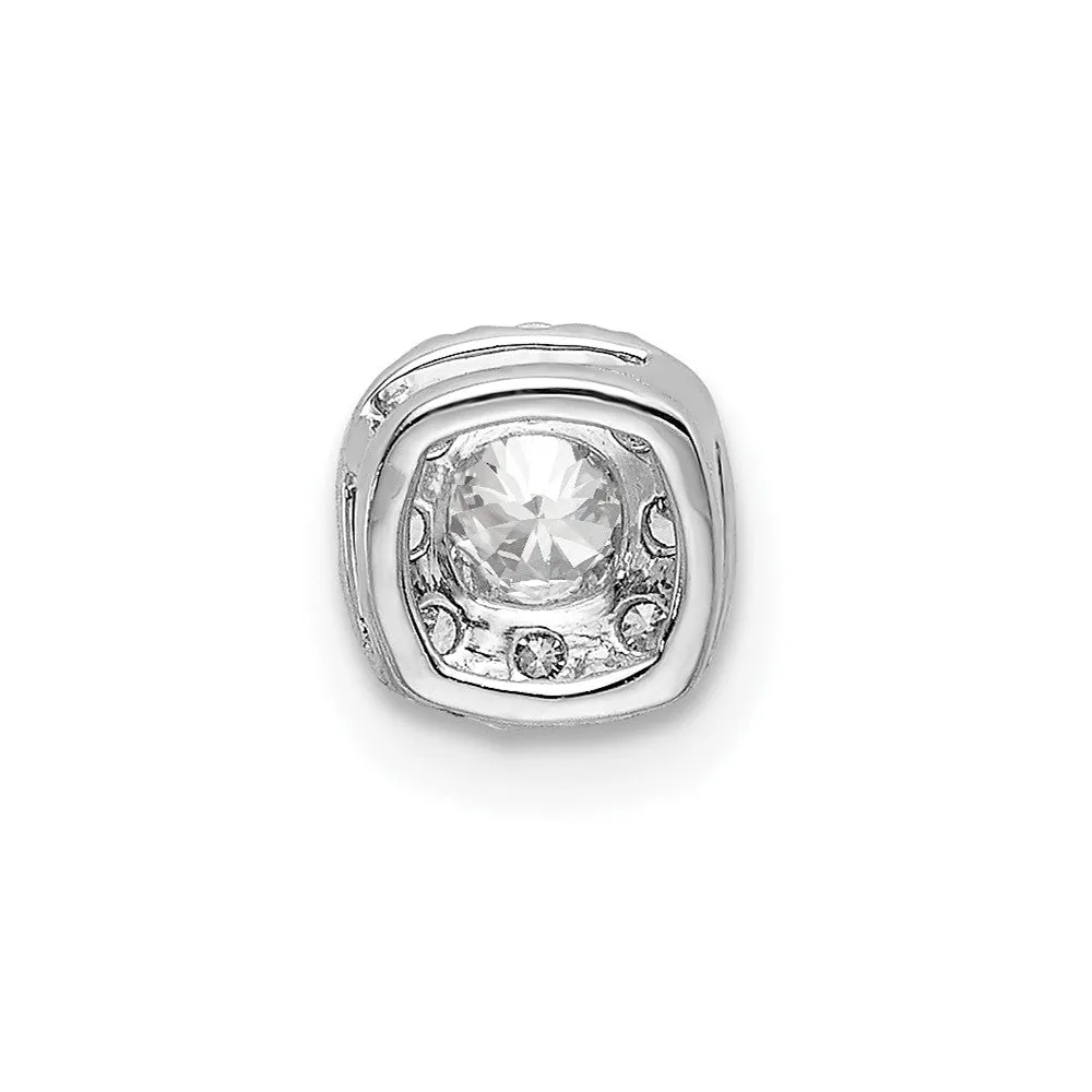 14K White Gold Lab Grown Diamond Cushion Halo Pendant (0.25ct, VS, G-H)