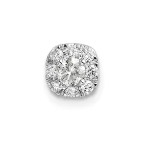 14K White Gold Lab Grown Diamond Cushion Halo Pendant (0.25ct, VS, G-H)