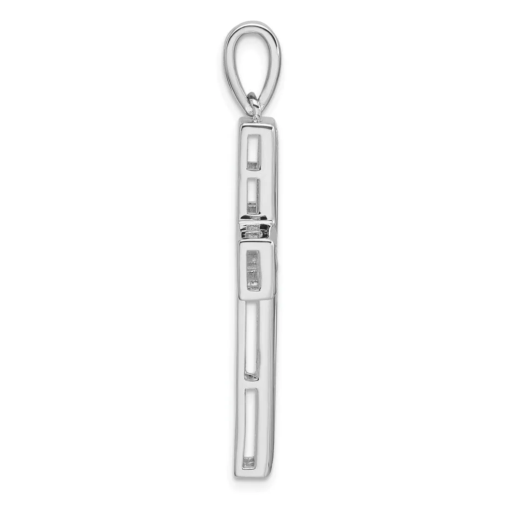 14K White Gold Lab Grown Diamond Double Cross Pendant (1ct, VS, G-H)