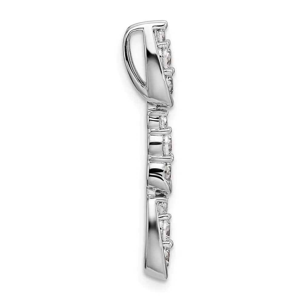 14K White Gold Lab Grown Diamond Fancy Chain Slide Pendant (0.51ct, VS, G-H)