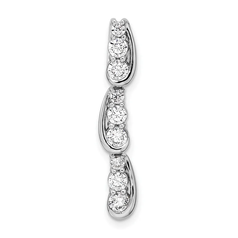14K White Gold Lab Grown Diamond Fancy Chain Slide Pendant (0.51ct, VS, G-H)