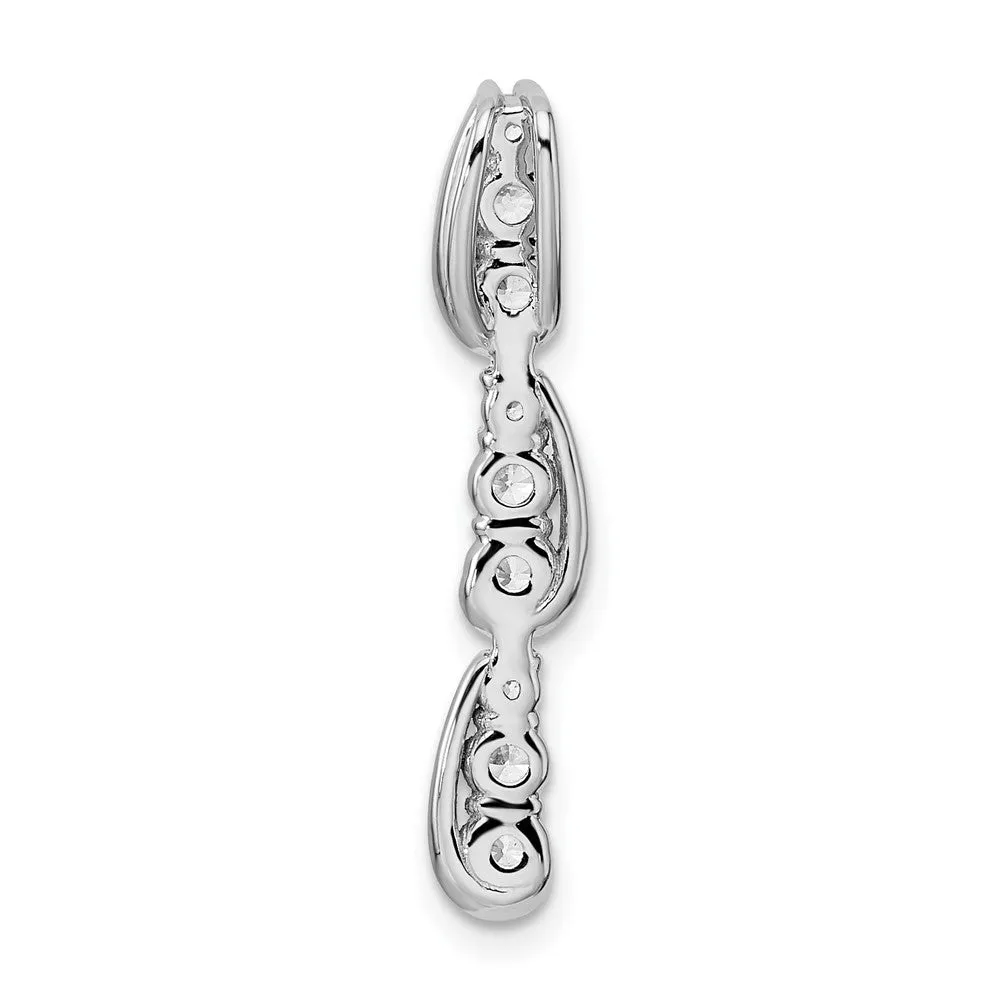 14K White Gold Lab Grown Diamond Fancy Chain Slide Pendant (0.51ct, VS, G-H)