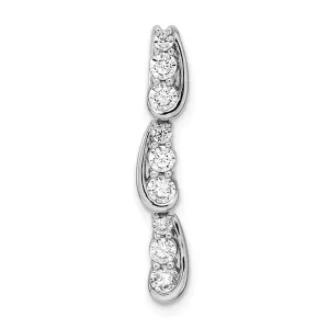 14K White Gold Lab Grown Diamond Fancy Chain Slide Pendant (0.51ct, VS, G-H)