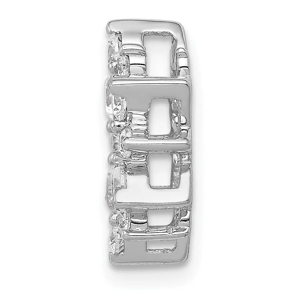 14K White Gold Lab Grown Diamond Fancy Circle Chain Slide Pendant (0.61ct, VS, G-H)