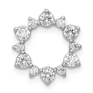 14K White Gold Lab Grown Diamond Fancy Circle Chain Slide Pendant (0.61ct, VS, G-H)