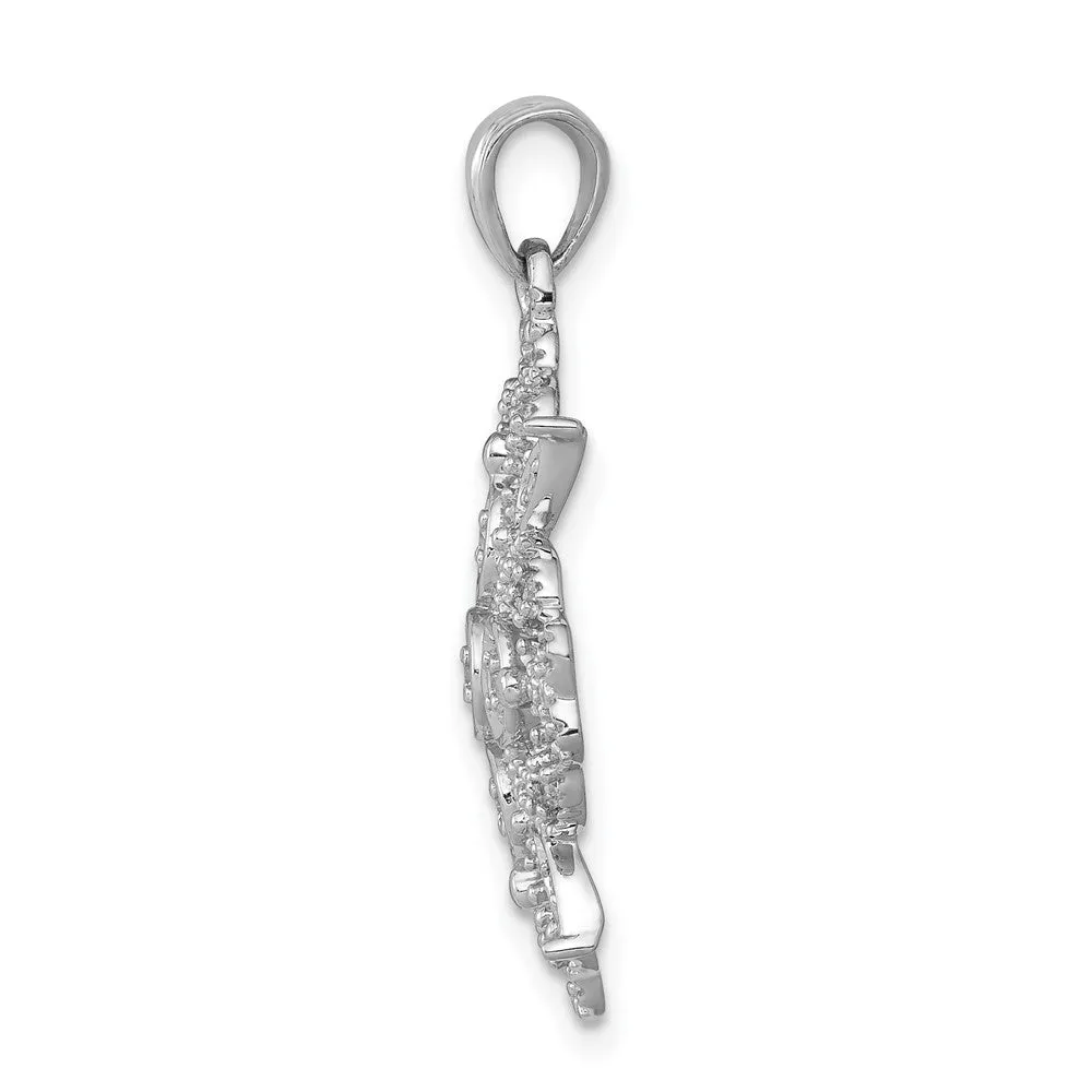 14K White Gold Lab Grown Diamond Filigree Pendant (0.24ct, VS, G-H)
