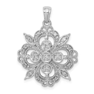 14K White Gold Lab Grown Diamond Filigree Pendant (0.24ct, VS, G-H)