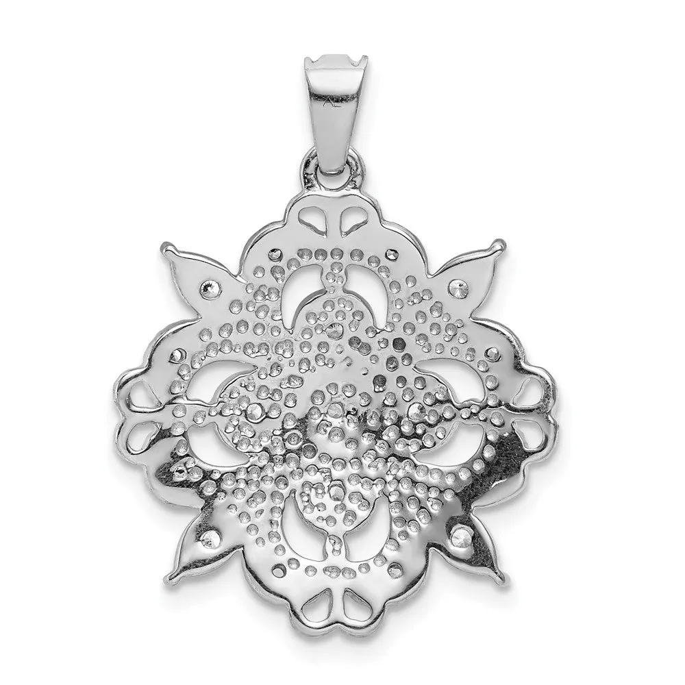 14K White Gold Lab Grown Diamond Filigree Pendant (0.24ct, VS, G-H)