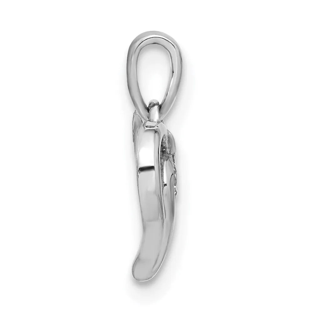 14K White Gold Lab Grown Diamond Heart Pendant (0.1ct, VS, G-H)