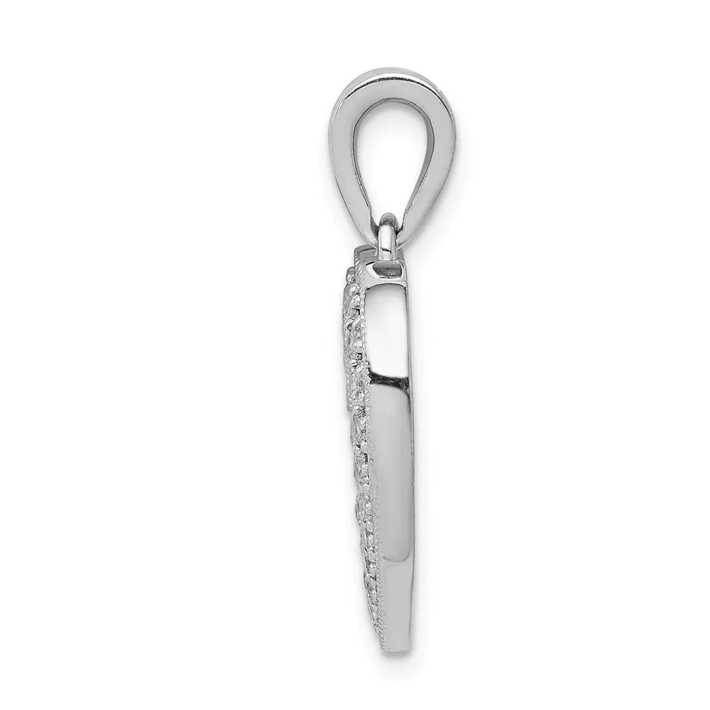 14K White Gold Lab Grown Diamond Heart Pendant (0.35ct, VS, G-H)