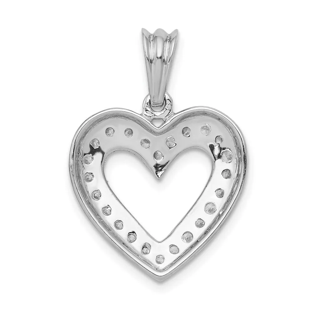 14K White Gold Lab Grown Diamond Heart Pendant (0.35ct, VS, G-H)