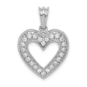 14K White Gold Lab Grown Diamond Heart Pendant (0.35ct, VS, G-H)