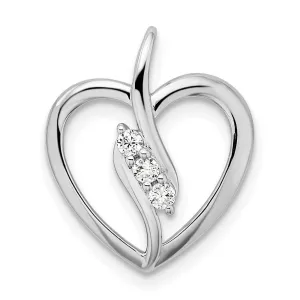 14K White Gold Lab Grown Diamond Open Heart Pendant (0.09ct, VS, G-H)