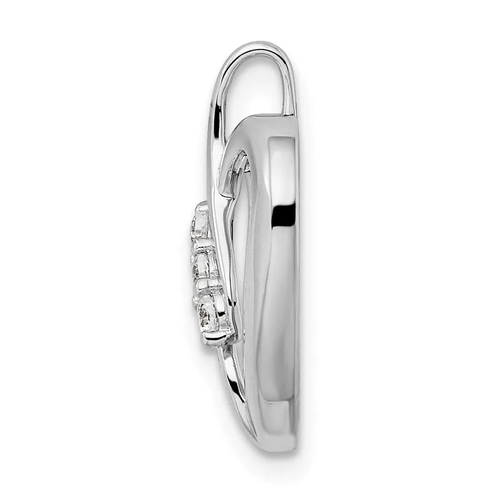 14K White Gold Lab Grown Diamond Open Heart Pendant (0.09ct, VS, G-H)