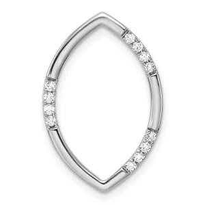 14K White Gold Lab Grown Diamond Oval Chain Slide Pendant (0.12ct, VS, G-H)