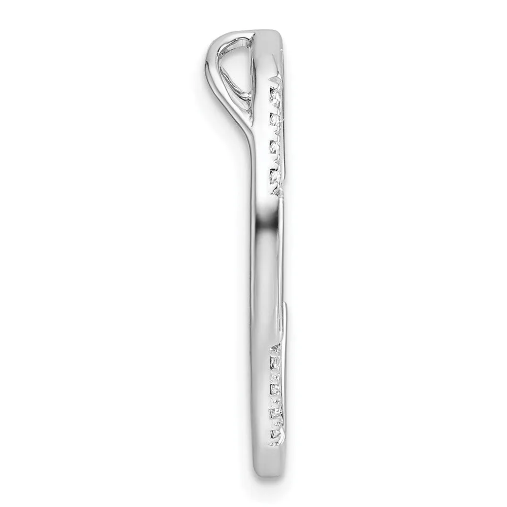 14K White Gold Lab Grown Diamond Oval Chain Slide Pendant (0.12ct, VS, G-H)