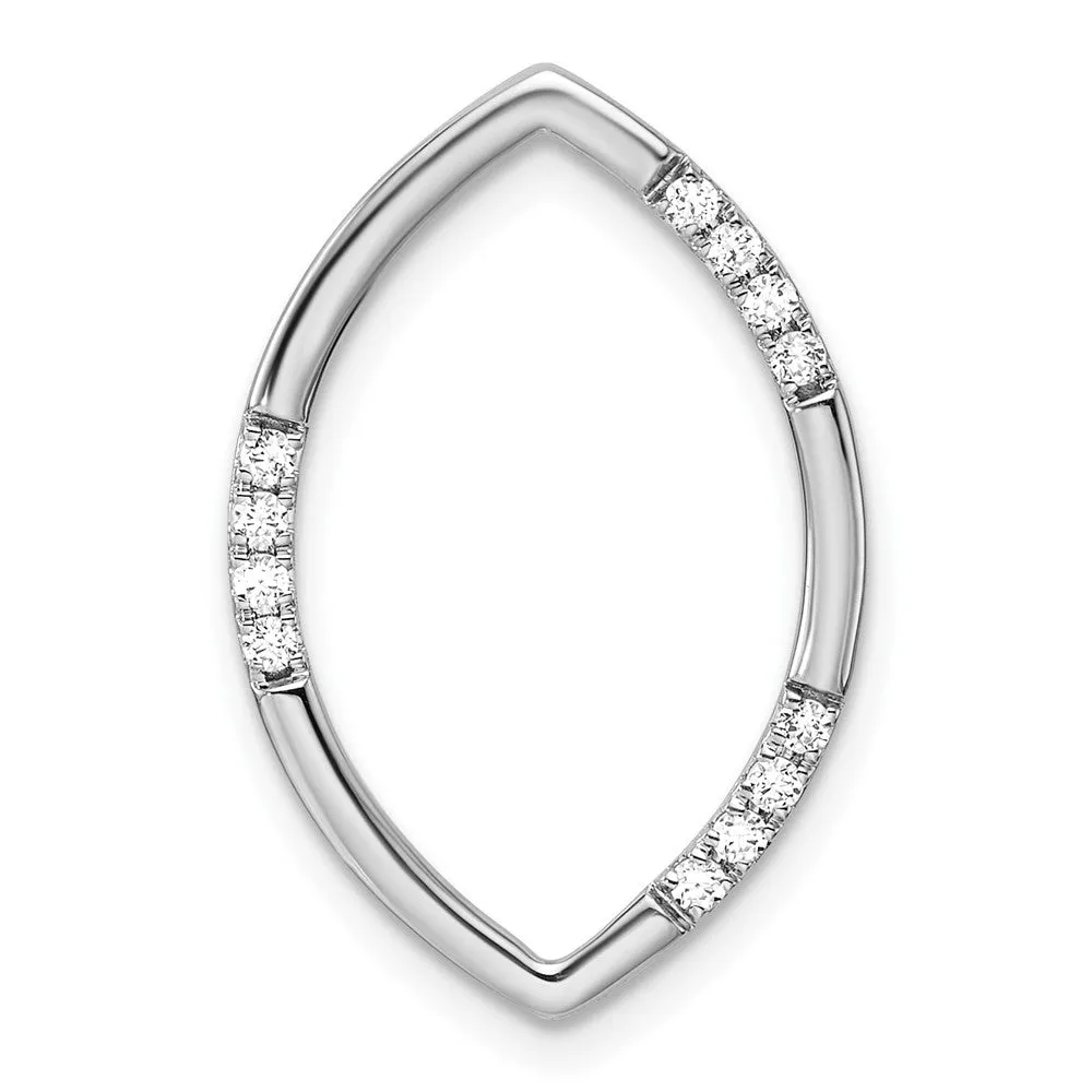 14K White Gold Lab Grown Diamond Oval Chain Slide Pendant (0.12ct, VS, G-H)