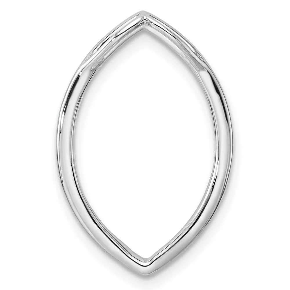 14K White Gold Lab Grown Diamond Oval Chain Slide Pendant (0.12ct, VS, G-H)