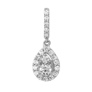 14K White Gold Lab Grown Diamond Pendant (0.25ct, VS, G-H)