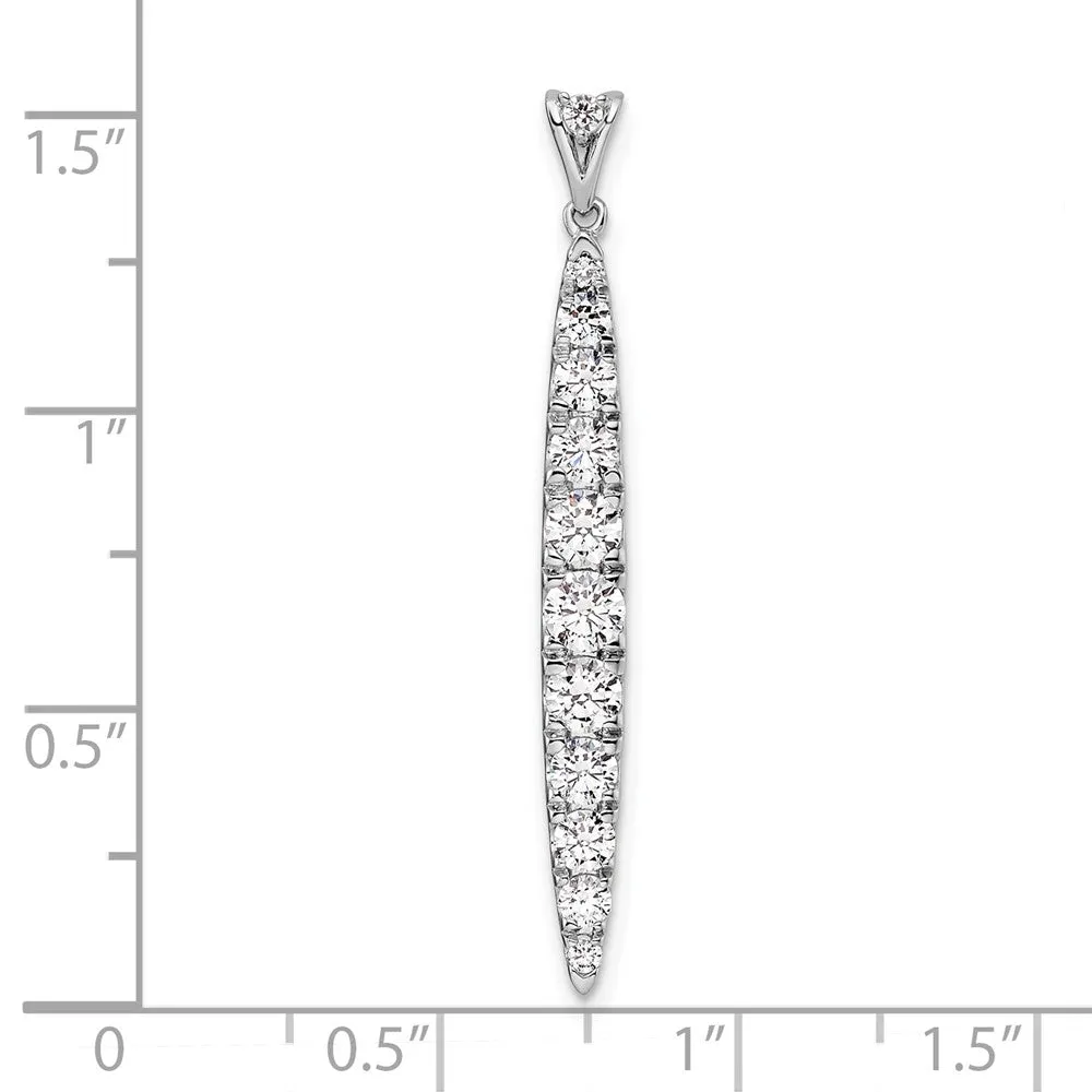 14K White Gold Lab Grown Diamond Pendant (1ct, VS, G-H)