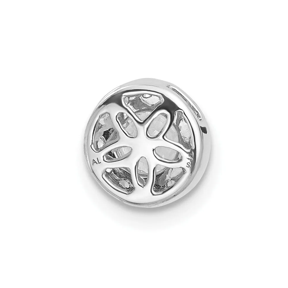 14K White Gold Lab Grown Diamond Round Halo Chain Slide Pendant (0.51ct, VS, G-H)