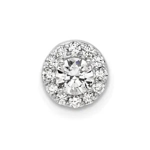 14K White Gold Lab Grown Diamond Round Halo Chain Slide Pendant (0.51ct, VS, G-H)
