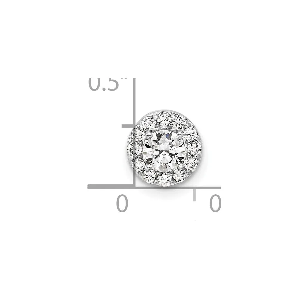 14K White Gold Lab Grown Diamond Round Halo Chain Slide Pendant (0.51ct, VS, G-H)
