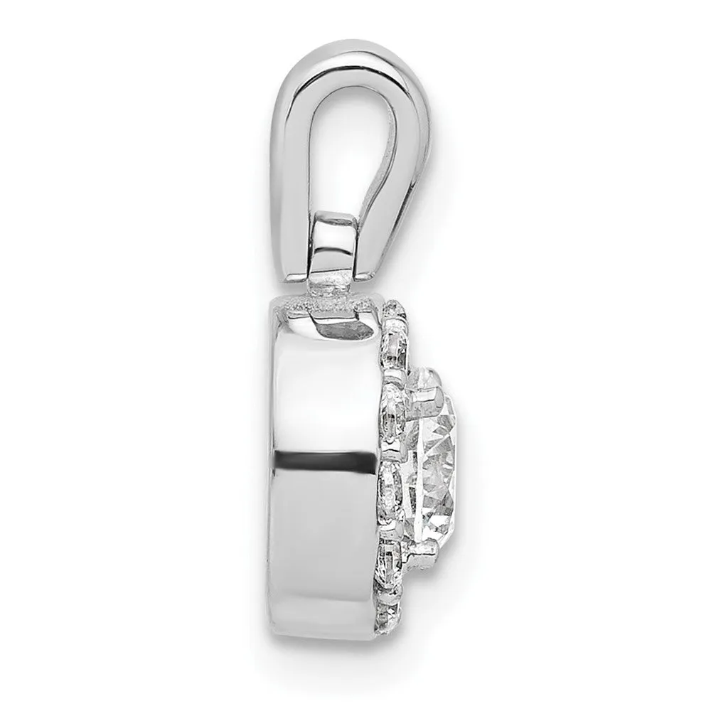 14K White Gold Lab Grown Diamond Round Halo Pendant (0.71ct, VS, G-H)