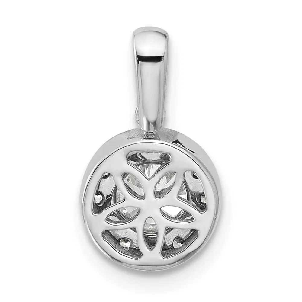 14K White Gold Lab Grown Diamond Round Halo Pendant (0.71ct, VS, G-H)