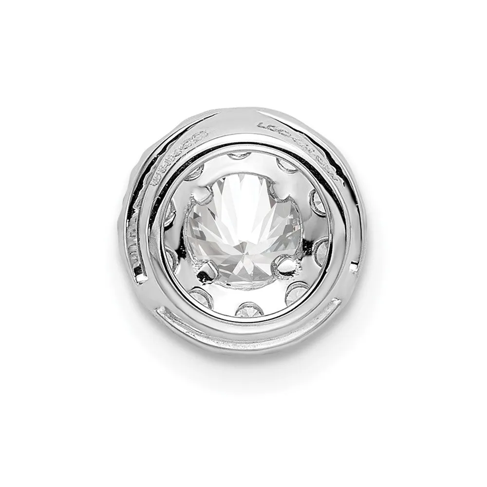 14K White Gold Lab Grown Diamond Round Halo Pendant (0.75ct, VS, G-H)