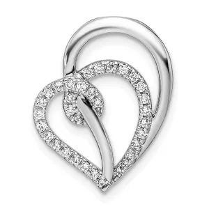 14K White Gold Lab Grown Diamond Swirl Heart Chain Slide Pendant (0.25ct, VS, G-H)