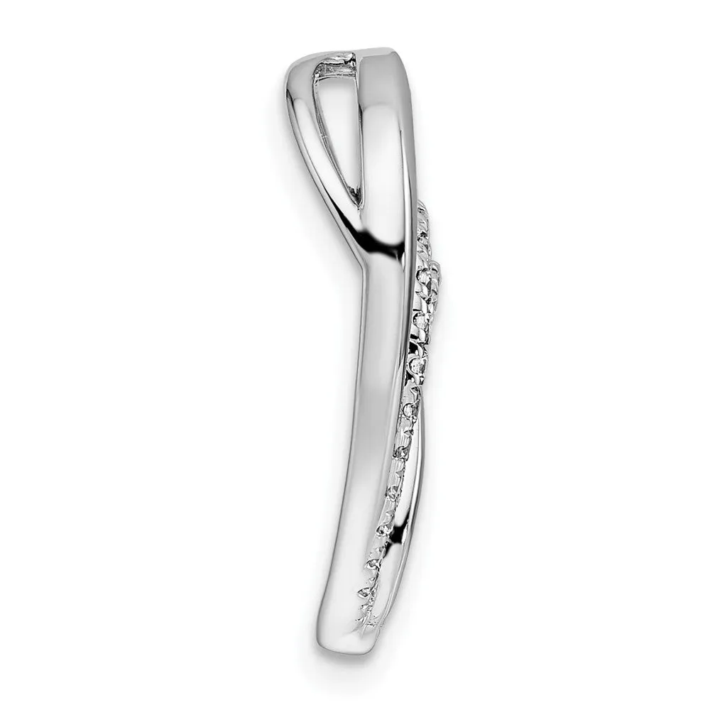 14K White Gold Lab Grown Diamond Swirl Heart Chain Slide Pendant (0.25ct, VS, G-H)