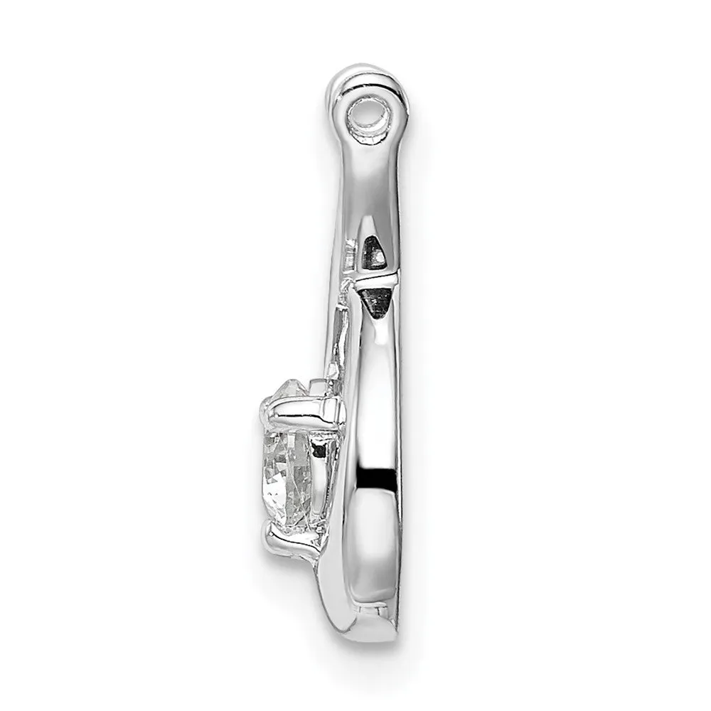 14K White Gold Lab Grown Diamond Teardrop Chain Slide Pendant (0.2ct, VS, G-H)