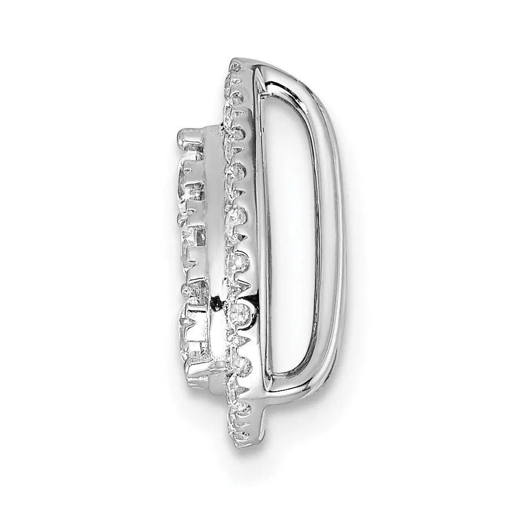 14K White Gold Lab Grown Diamond Teardrop Chain Slide Pendant (0.7ct, VS, G-H)