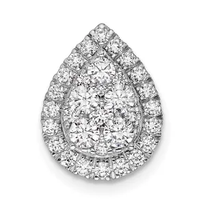 14K White Gold Lab Grown Diamond Teardrop Chain Slide Pendant (0.7ct, VS, G-H)