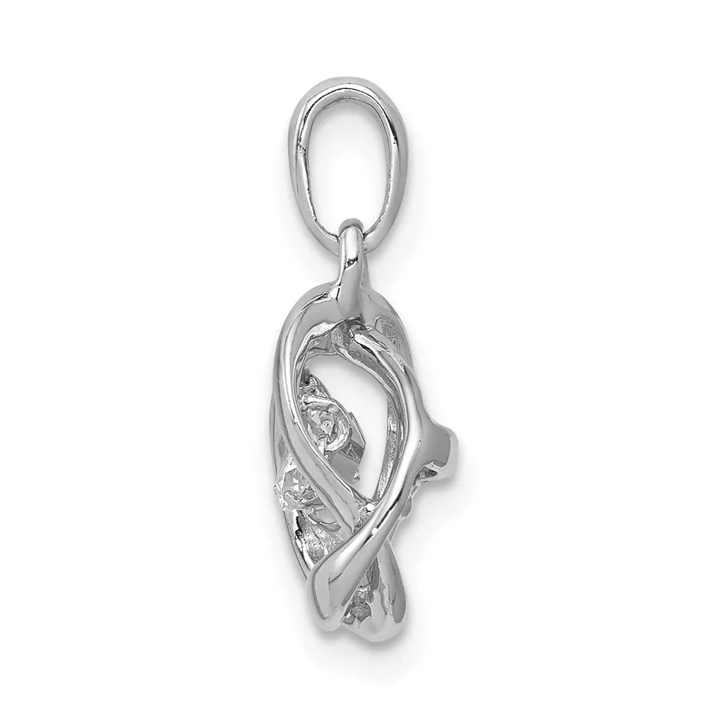 14K White Gold Vibrant Lab Grown Diamond Pendant (0.25ct, VS, G-H)