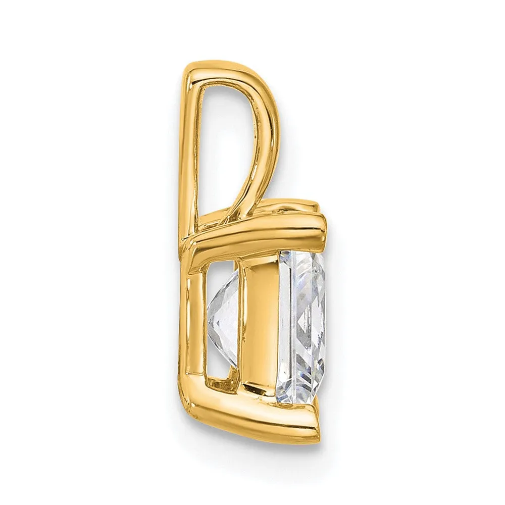 14k Yellow Gold 2 1/2 Ct Princess Cut Lab Grown Diamond Pendant