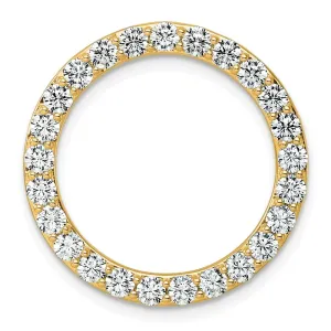 14k Yellow Gold 2 Ct Lab Grown Diamond Circle Chain Slide Pendant