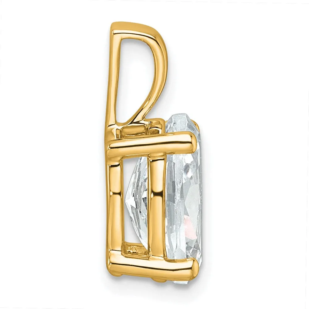 14k Yellow Gold 3 Ct Oval Cut Lab Grown Diamond Pendant