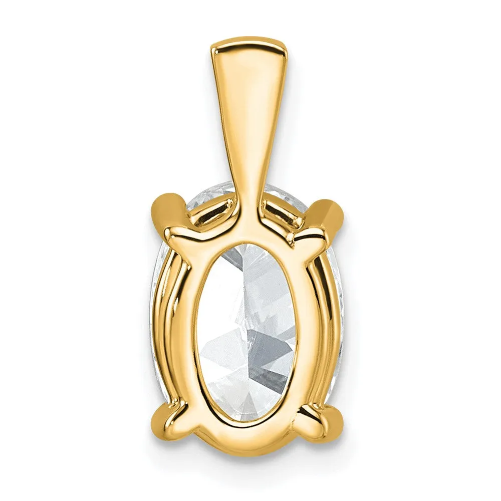 14k Yellow Gold 3 Ct Oval Cut Lab Grown Diamond Pendant
