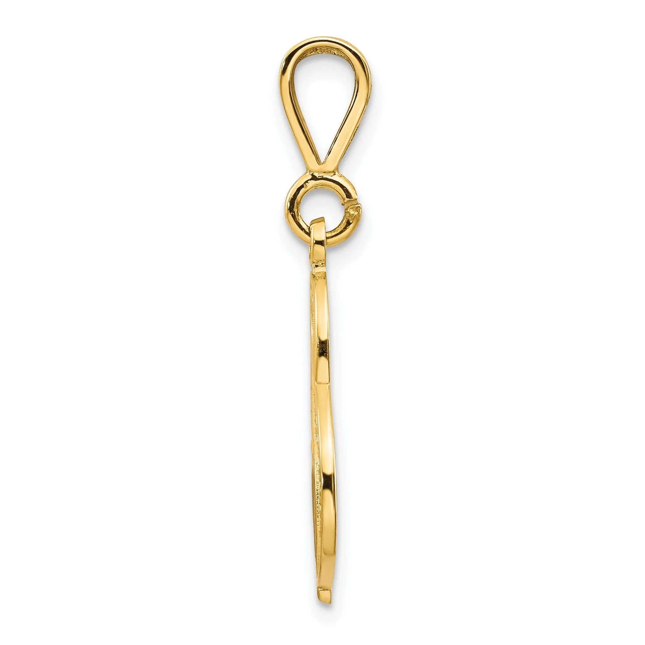 14K Yellow Gold Fancy Filigree Script Design Letter S Initial Pendant