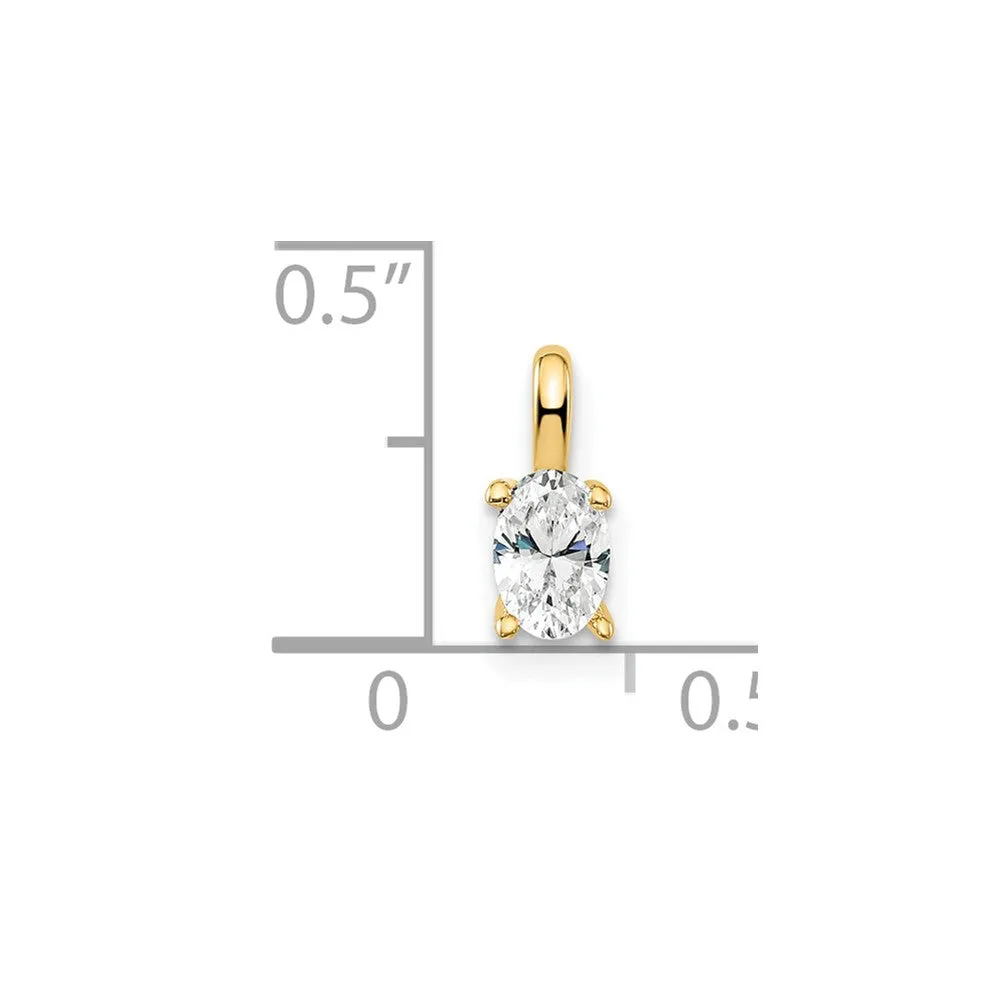 14k Yellow Gold Lab Grown Diamond Oval Solitaire Pendant (0.33ct, VS, G-H)