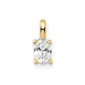 14k Yellow Gold Lab Grown Diamond Oval Solitaire Pendant (0.33ct, VS, G-H)