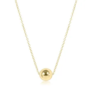 16" Classic 8mm Bead Necklace Gold