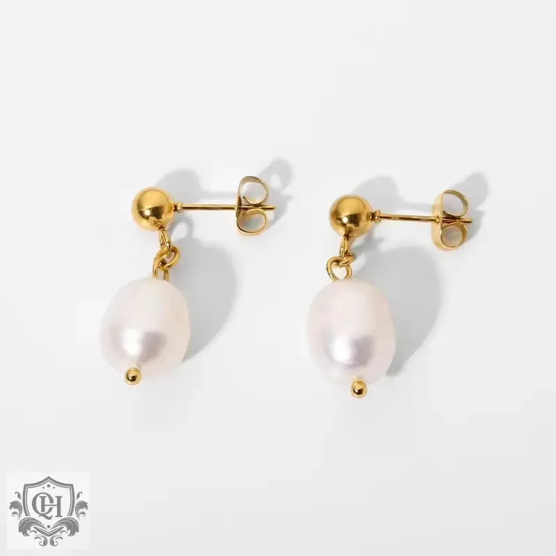 18k gold exquisite fashion ginkgo / bow / irregular shape / round with pearl design light luxury style earrings