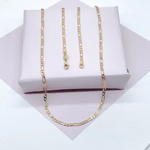 18k Gold Filled 3mm Figaro Link Chain  Necklace And Jewelry Supplies