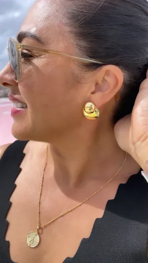 18k Gold Filled Con-Cave Style Handmade Smooth Art Deco Dangling Plate Earring, Art Deco Earringes, Summer Earrings, Gifts for Her,