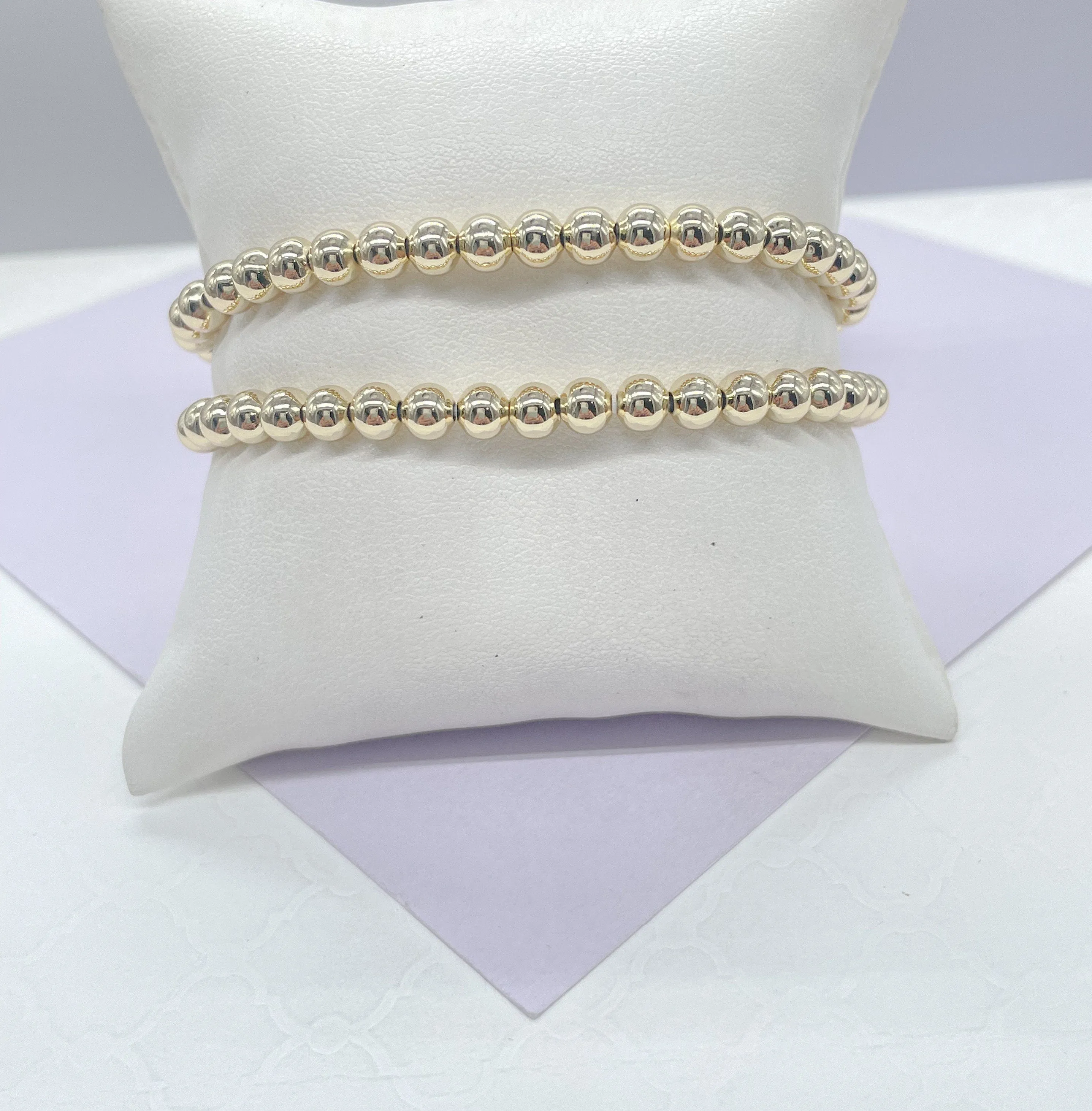 18k Gold Filled Elastic Beaded Bracelet Available in 3 Sizes, Beaded Bracelet, Dainty Bracelet, Gold filled Bracelet, Gifts for her.